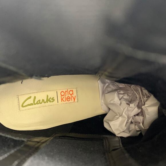 Orla Kiely Clarks Dixie Platform Boots US 9M Black Leather Dark Academia Witchy - Picture 11 of 12